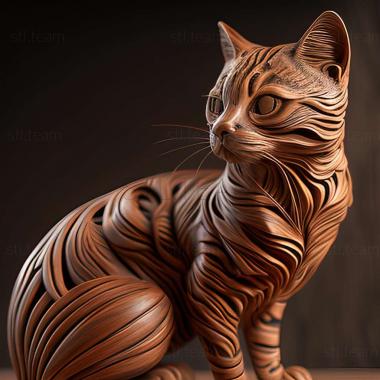 3D модель Полосатый кот (STL)